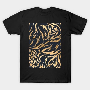 Tiger Fur Pattern (Navy & Gold) T-Shirt